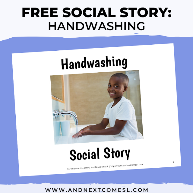 Free printable social story for kids with autism about washing hands