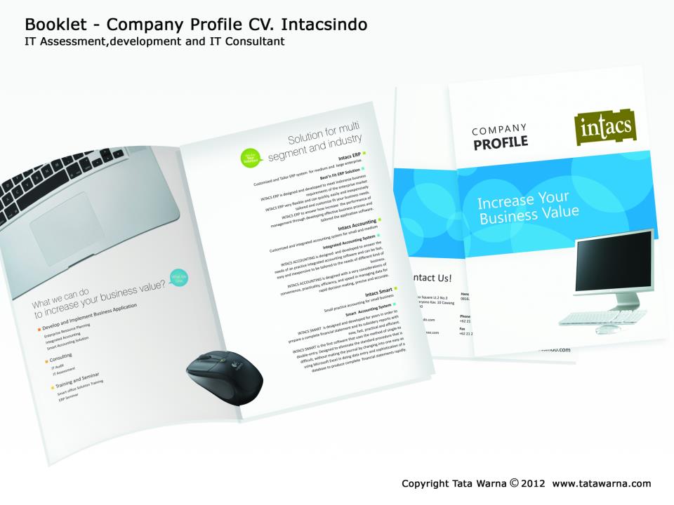 Berikut adalah galeri desain company profile CV hasil karya Tata Warna 