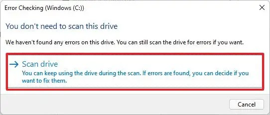scan drive windows 11 file