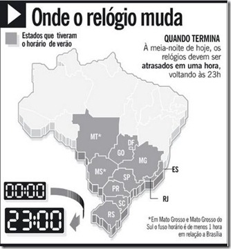 HORaRIO DE VERAO 2007 Fim