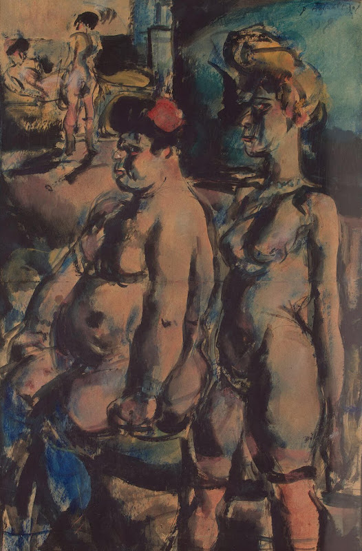 Les Filles by Georges Rouault - Genre Drawings from Hermitage Museum