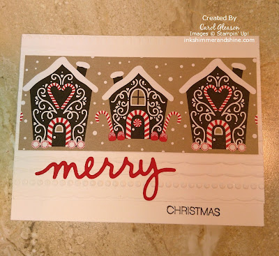 photo of Merry Christmas card with Stampin' Up! Candy Cane Lane paper