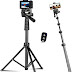 UBeesize 67" Extendable Phone Tripod, Detachable Cell Phone Tripod for Live Stream, Video Recording, Photography, Compatible with Cellphones/Camera/Projector/GoPro/Ring Light