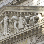 Huddled Masses - Laboring in Capitalist Heaven above the NY Stock Exchange.