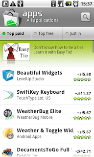 Android Market - płatne aplikacje