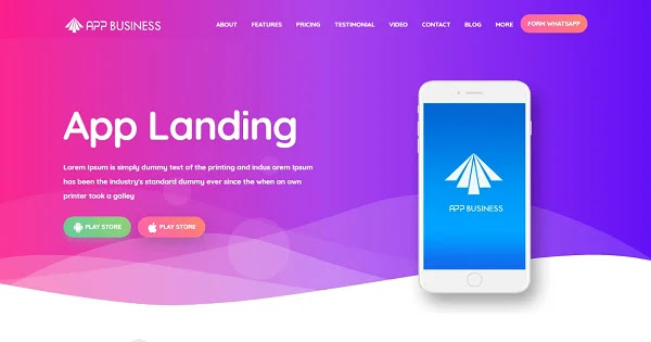 Giao diện blogspot landing Premium App Business v2.0