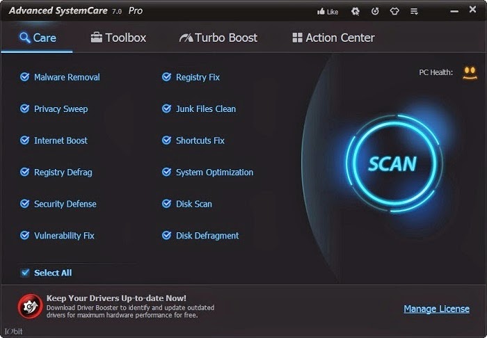 Free System Cleaner Advanced SystemCare 7 PRO free for 180 Days