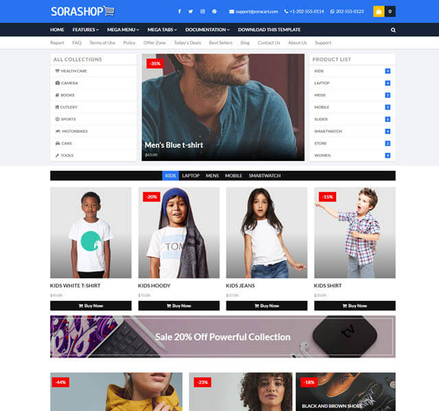 sorashop free ecommerce blogger template