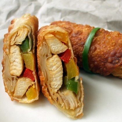 Chicken and Pepper Egg Rolls