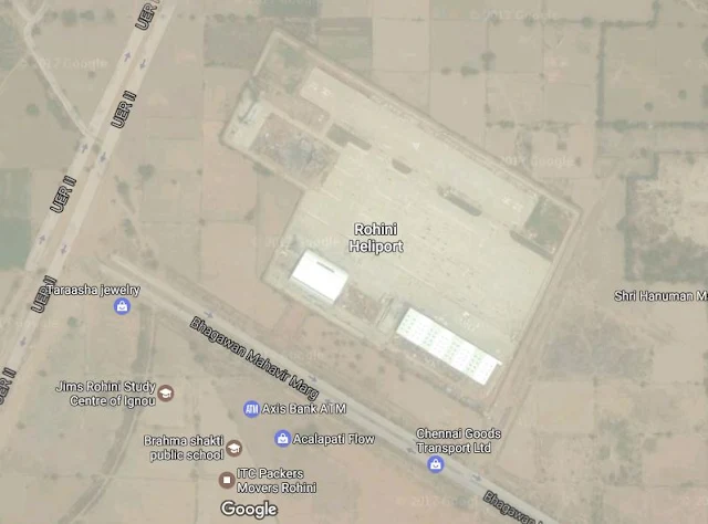 Map Attribute: Rohini Heliport, New Delhi / Source: Google Maps