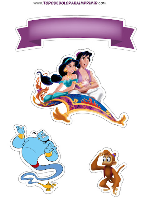 topper de bolo aladdin para imprimir