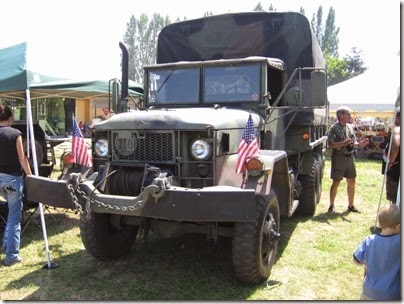 IMG_8321 1970 M35 2.5-Ton Cargo Truck with M105 Trailer at Antique Powerland in Brooks, Oregon on August 1, 2009