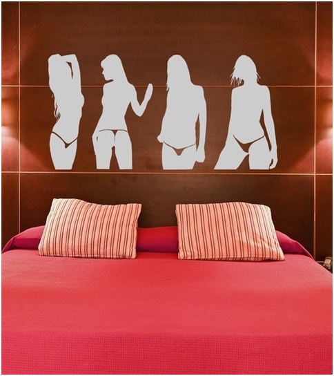 BEDROOMS FOR MEN - SEXY VINYL STICKERS IN A DORMITORY FOR MEN