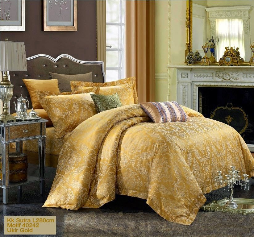 Sprei King Koil Sutra Motif Ukir Gold