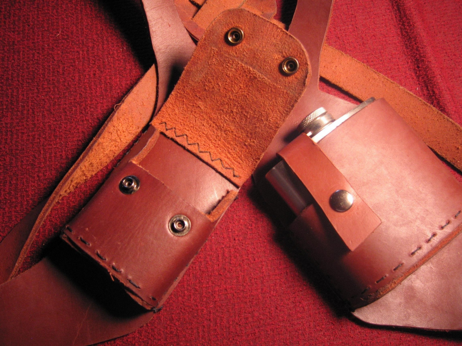 Vice Holster (cigarettes and flask) hand made top grain leather ...