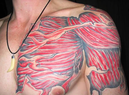 Chest muscle tattoo Xray fetus tattoo Link 