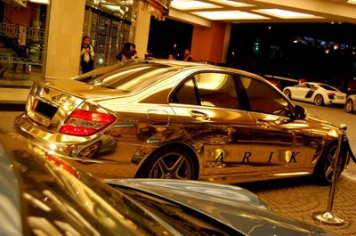 Gold Mirror Finish Mercedes-Benz C63 AMG | Golden Mercedes | Stunning Mercedes Made of Gold | Arabian Golden Mercedes Pictures