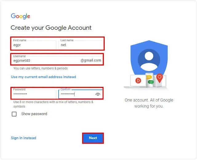 كيفية انشاء حساب google (Gmail)