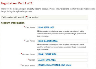 Registrasi Awal Liberty Reserve