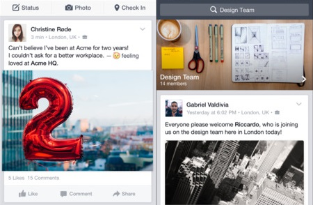 Facebook at Work sur iPhone