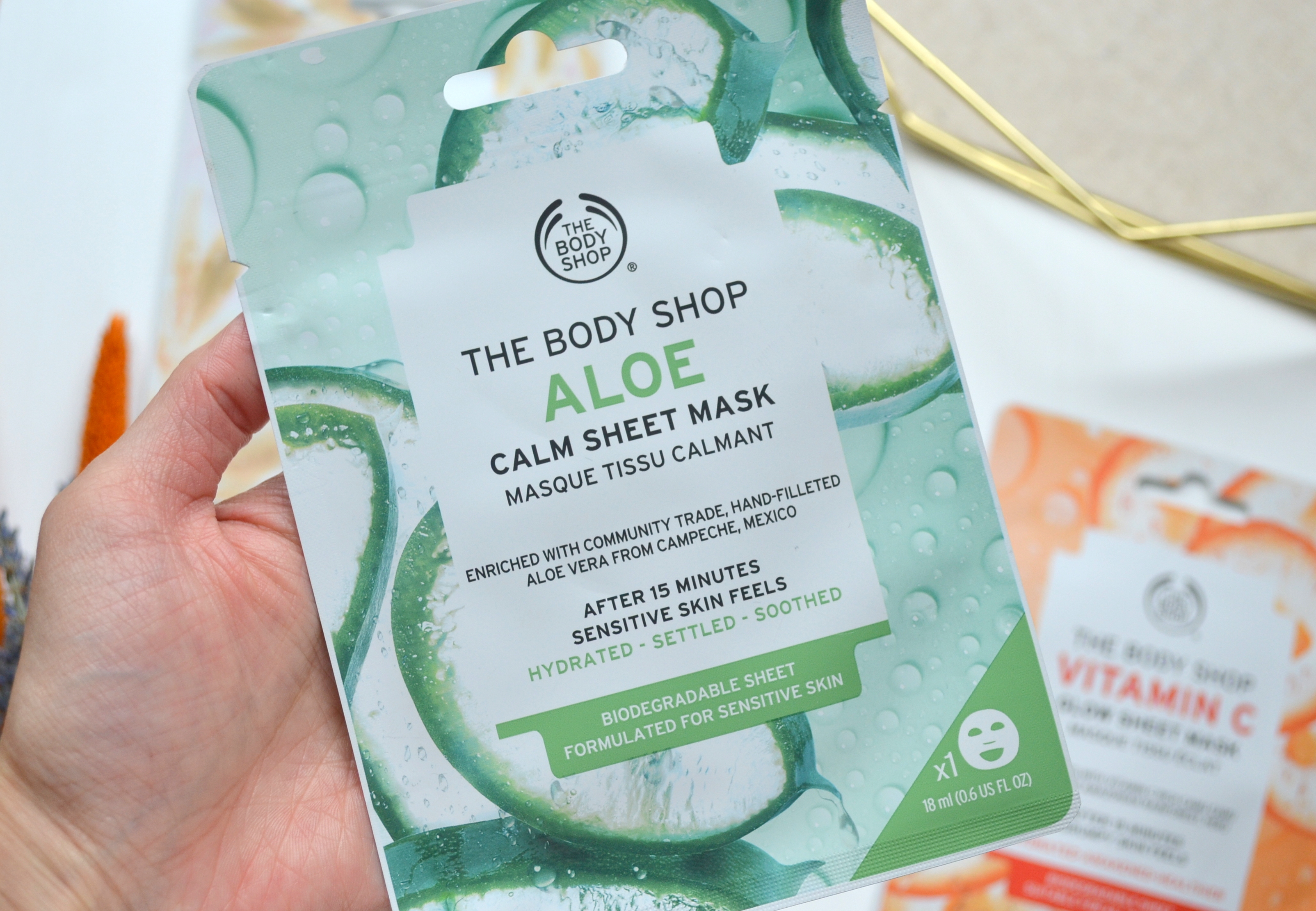 SHEET MASK | The Body Shop Vitamin Aloe and Vitamin C Sheet Masks | Cosmetic Proof | Vancouver beauty, nail art and lifestyle blog