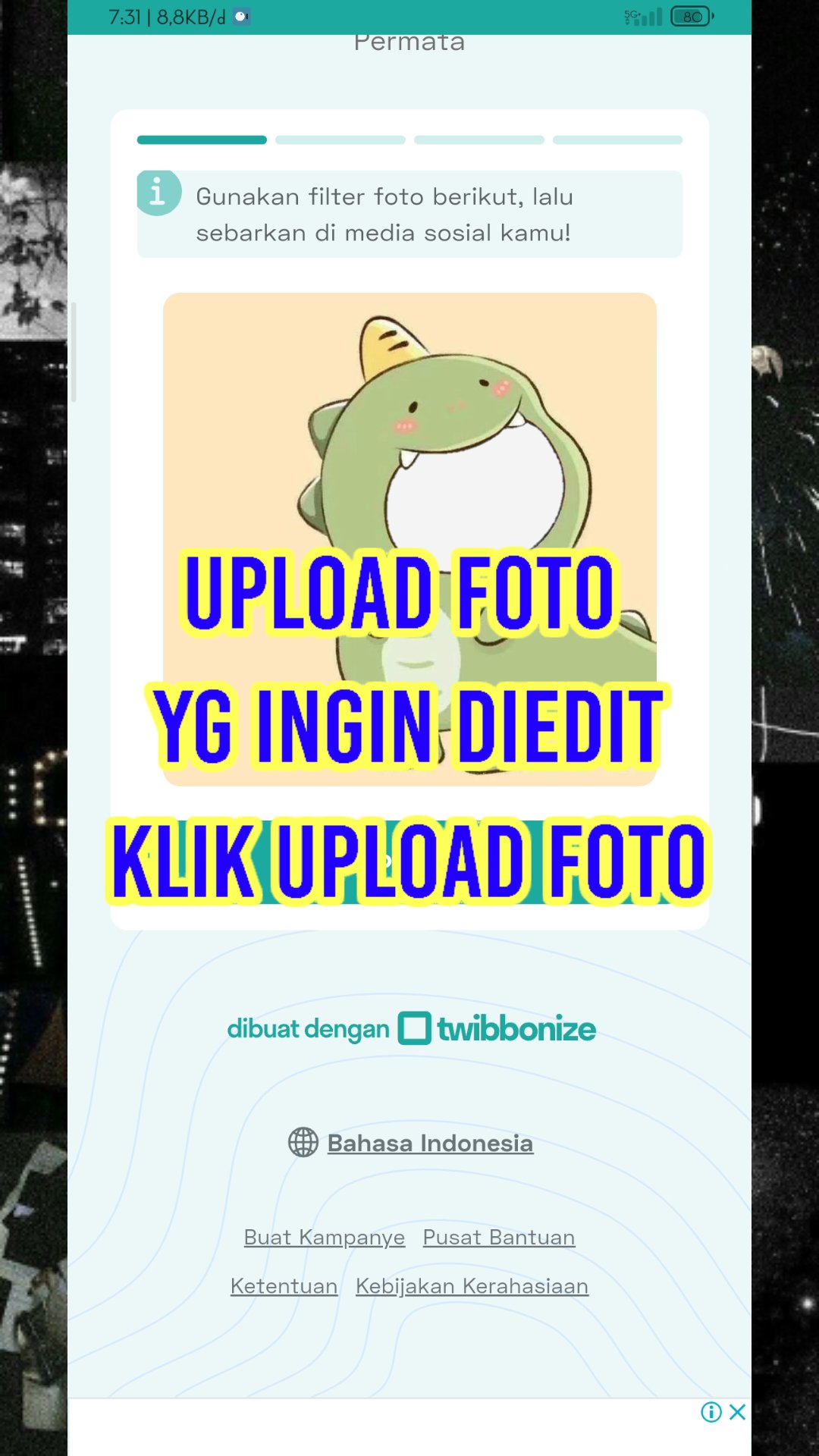 Tutorial Edit Foto Twwibon Dino Bucin Yang Viral di Tiktok