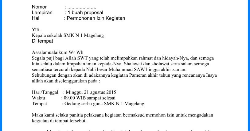 Contoh Surat Permohonan Izin Kegiatan  Wiki Edukasi Share