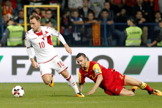 Christian Eriksen autor de el gol que dio a Dinamarca un triunfo dorado contra Montenegro en las Eliminatorias Rusia 2018