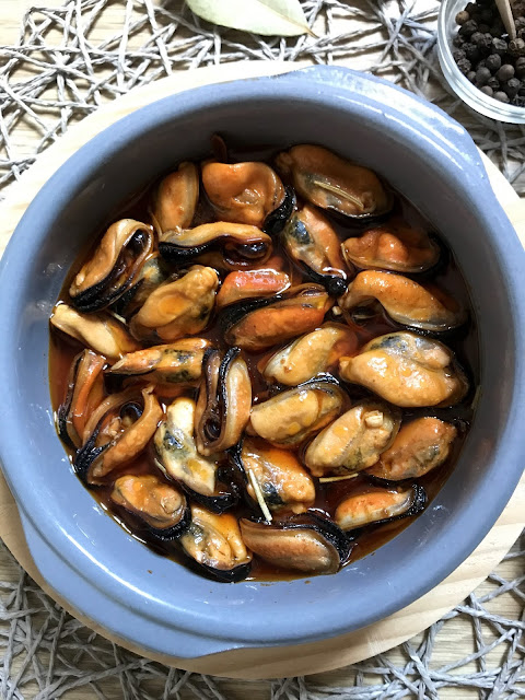 mejillones en escabeche, receta paso a paso