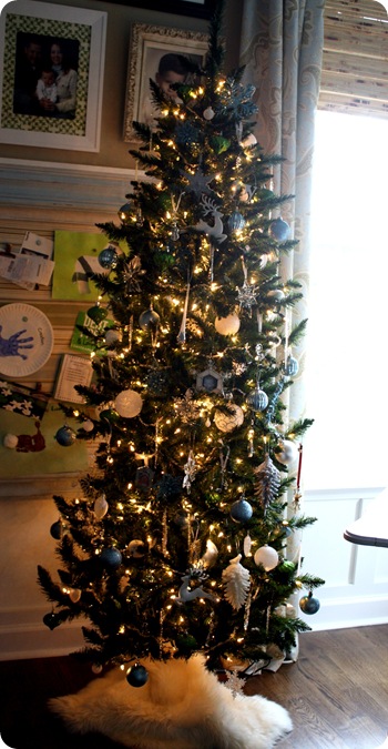 white blue green silver tree