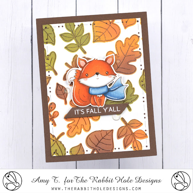 Fall Foxes Stamp and Die Set illustrated by Agota Pop, Falling Leaves Stamp and Stencil illustrated by Agota Pop, You've Been Framed - Layering Dies by The Rabbit Hole Designs #therabbitholedesignsllc #therabbitholedesigns #trhd