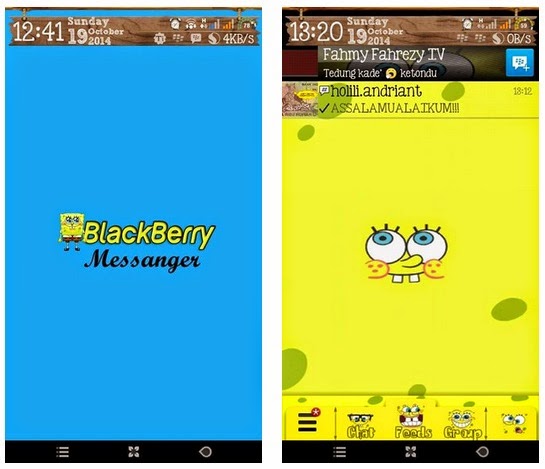 BBM Mod tema gambar beground foto spongebob kartun theme apk