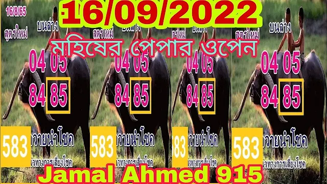 Thailand lottery মহিষের পেপার ওপেন 16/09/2022 Thai lottery মহিষের পেপার -Thailand Lottery 100% sure number  16/09/2022