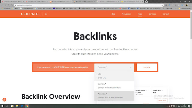 backlink kaynağını tespit etmek için 2.adım