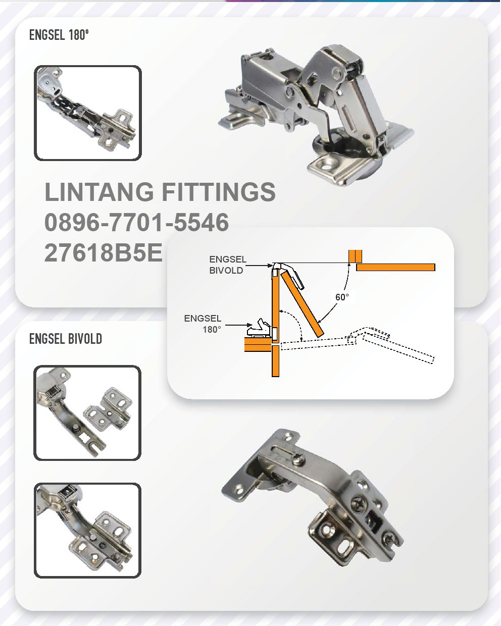  Engsel  Sendok  Bi Fold Pintu Sudut Lintang Fittings