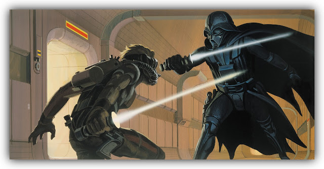 Duel between Luke Starkiller (Skywalker) and Darth Vader