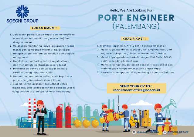 Loker Port Engineer Palembang Soechi Group Desember 2023