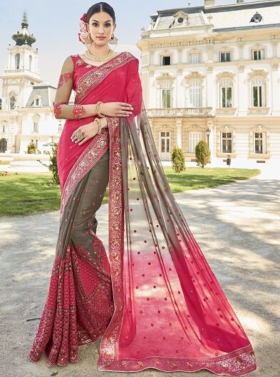 Chiffon Heavy Work Saree Online