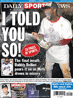 Jimmy Rollins talked big, but backed it up.  The Phillies were the team to beat in the NL East this year, and the Mets couldn't beat them