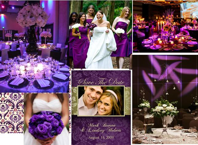 You can mix multiple shades of purple in your wedding design