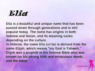 meaning of the name "Elia"