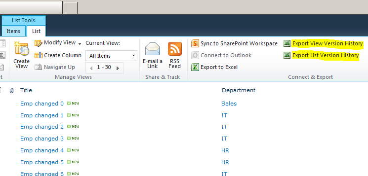 SharePoint Export Version History of SharePoint 2010 List 