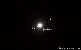 jupiter and moons on january 21