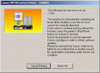 Error Pada Printer Canon MP258