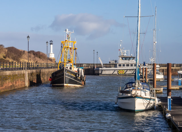 Photo of local fishing boat Silver Fern arriving at Maryport Marina