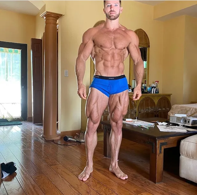 Adam Charlton brtish fitness model in summer 2020.