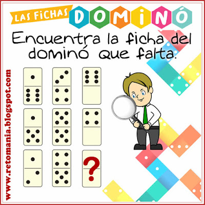 Acertijos, Desafíos matemáticos, Retos matemáticos, Problemas matemáticos, Juego de dominó, Fichas de dominó, Acertijos con Solución, Dominó,