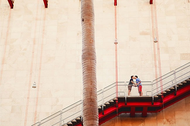 red_stairs_engagement_photos