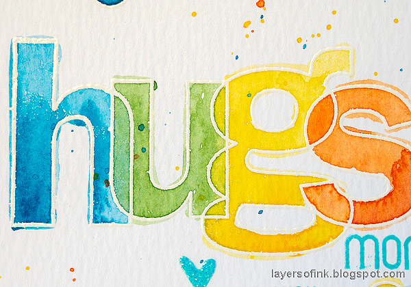 Layers of ink - Hugs Watercolor Card Tutorial by Anna-Karin Evaldsson.