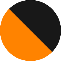 Circle with 2 colors lying diagonally ( Orange & Black)